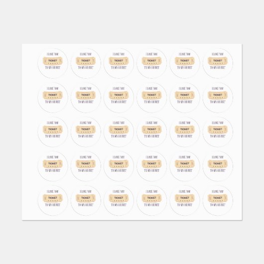 Ticket Etiketten (Blatt)