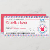 Ticket Flugzeug Einladung Postkarte Thema (Vorne/Hinten)