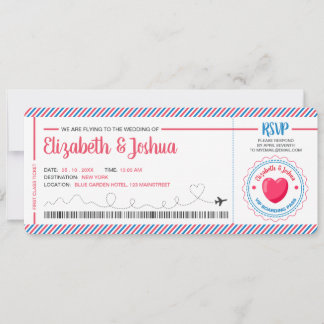 Ticket Flugzeug Einladung Postkarte Thema