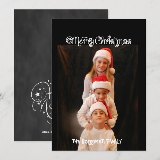 Ticket Frohe Weihnachten ein Foto Weihnachtskarte (Vorne/Hinten)