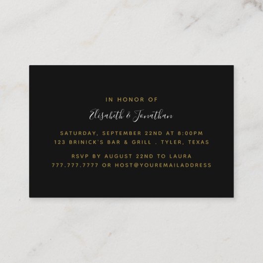 Ticket für Black & Gold Diamond-Engagement (Rückseite)