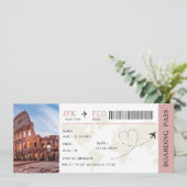 Ticket für Boarding Pass Überraschen Einladung (Stehend Vorderseite)