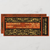 Ticket für das antike Creepy Goth Halloween-Party Einladung (Vorne/Hinten)