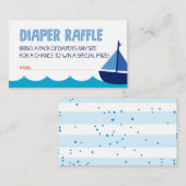 Ticket für das Blue Nautical Diaper Begleitkarte (Vorne/Hinten)