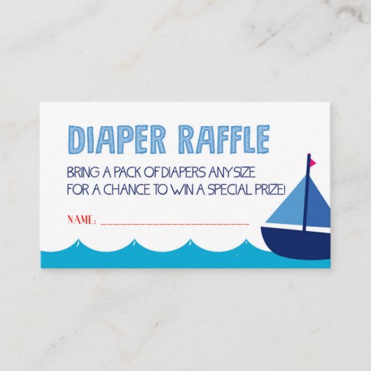 Ticket für das Blue Nautical Diaper Begleitkarte (Vorderseite)