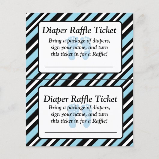 Ticket für das Blue und Black Stripe Baby Duschkab Flyer (Vorne)