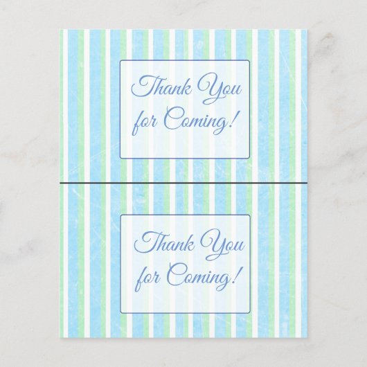 Ticket für das Blue und Green Stripe Baby Duschkab Flyer (Hinten)