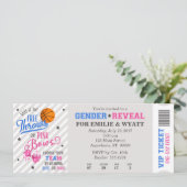 Ticket für das Gender-Freien Throws oder rosa Bows Einladung (Stehend Vorderseite)
