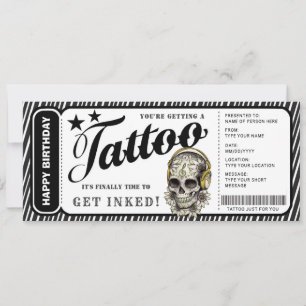 Ticket für das individuell anpassbare Tattoo-Gesch Einladung