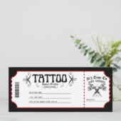 Ticket für das Personal Tattoo Voucher Einladung (Stehend Vorderseite)