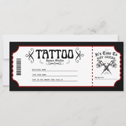 Ticket für das Personal Tattoo Voucher Einladung (Vorderseite)