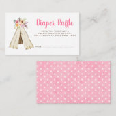 Ticket für das Raffle-Spiel Boho Floral Teepee Begleitkarte (Vorne/Hinten)