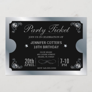 Ticket für das Silver Party Einladung