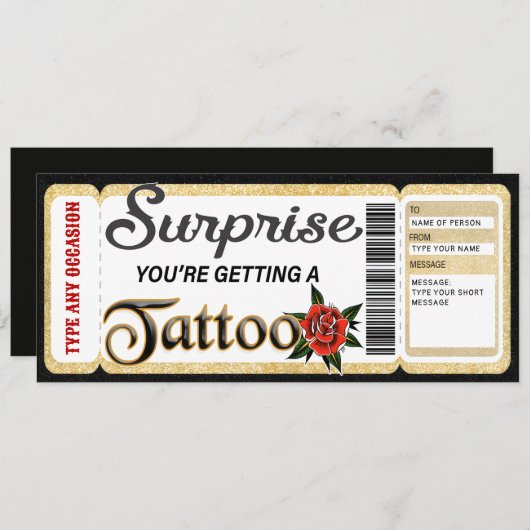 Ticket für das Sonderzertifikat Tattoo Einladung (Vorne/Hinten)