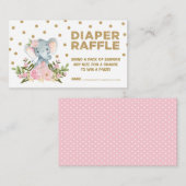 Ticket für das Windelwankturm "Pink & Gold Floral  Begleitkarte (Vorne/Hinten)