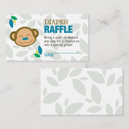 Ticket für den Blue Monkey-Windeln Begleitkarte (Vorne/Hinten)