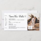 Ticket für den Boarding Pass Zielort Save the Date (Vorderseite)