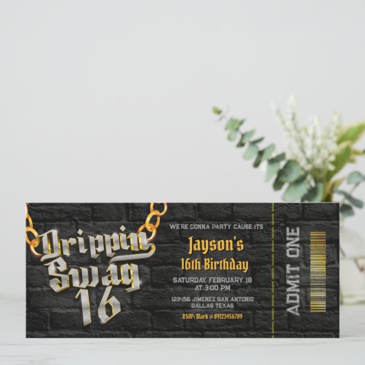 Ticket für den Drippin Swag 16 Einladung (Stehend Vorderseite)