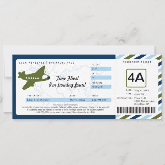 Ticket für den Geburtstag Boarding Einladung