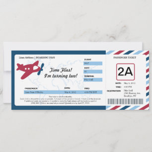 Ticket für den Geburtstag Boarding Einladung