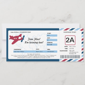 Ticket für den Geburtstag Boarding Einladung