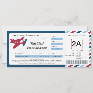 Ticket für den Geburtstag Boarding Einladung