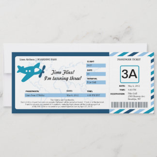 Ticket für den Geburtstag Boarding Einladung