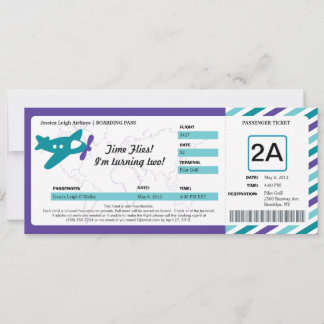 Ticket für den Geburtstag Boarding Einladung