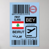 Ticket für den Libanon in Beirut Poster (Vorne)