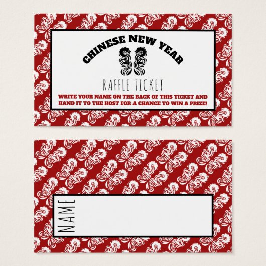 Ticket für den orientalischen Drachen für das chin (Vorne & Hinten)