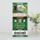 Ticket für den persönlichen Fußball Geburtstag für Einladung (Stehend Vorderseite)