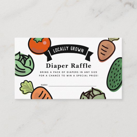 Ticket für den Raffle-Umschlag mit Gemüse aus heim Begleitkarte (Vorderseite)