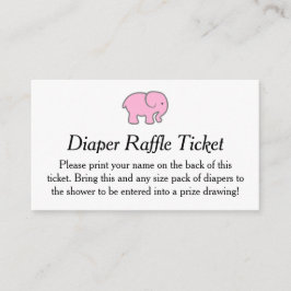 Ticket für den rosafarbenen Elephant Diaper Begleitkarte