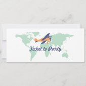 Ticket für den World Map Birthday Boarding Pass Einladung (Rückseite)