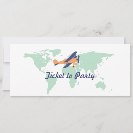 Ticket für den World Map Birthday Boarding Pass Einladung (Rückseite)