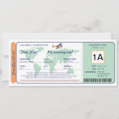 Ticket für den World Map Birthday Boarding Pass Einladung (Vorderseite)