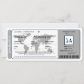 Ticket für den World Map Birthday Boarding Pass Einladung (Vorderseite)