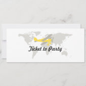 Ticket für den World Map Birthday Boarding Pass Einladung (Rückseite)