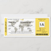 Ticket für den World Map Birthday Boarding Pass Einladung (Vorderseite)