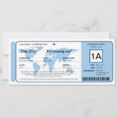 Ticket für den World Map Birthday Boarding Pass Einladung (Vorderseite)