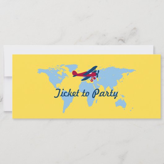 Ticket für den World Map Birthday Boarding Pass Einladung (Rückseite)