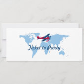 Ticket für den World Map Birthday Boarding Pass Einladung (Rückseite)
