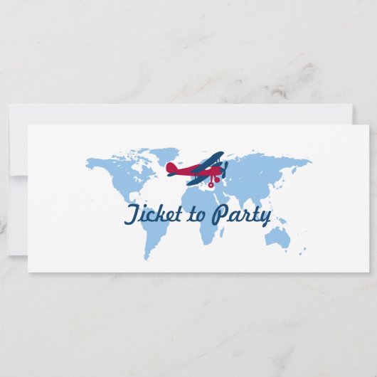 Ticket für den World Map Birthday Boarding Pass Einladung (Rückseite)