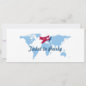 Ticket für den World Map Birthday Boarding Pass Einladung (Rückseite)