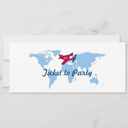 Ticket für den World Map Birthday Boarding Pass Einladung (Rückseite)