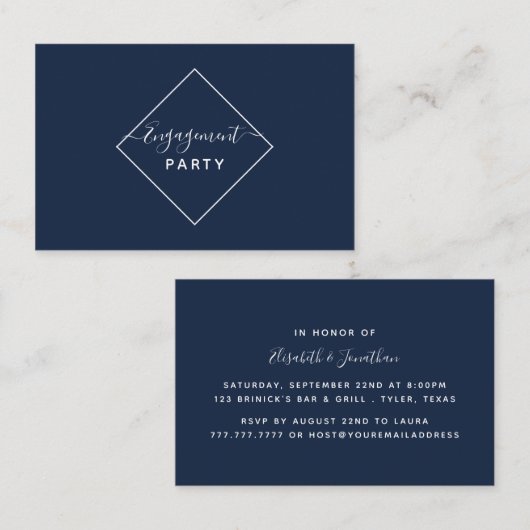 Ticket für die Blue & White Diamond Engagement Par (Vorne/Hinten)