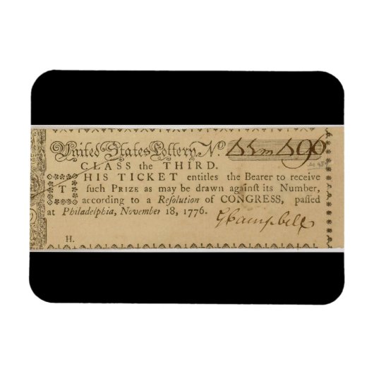 Ticket für die Early American Revolutionskrieg Lot Magnet (Horizontal)