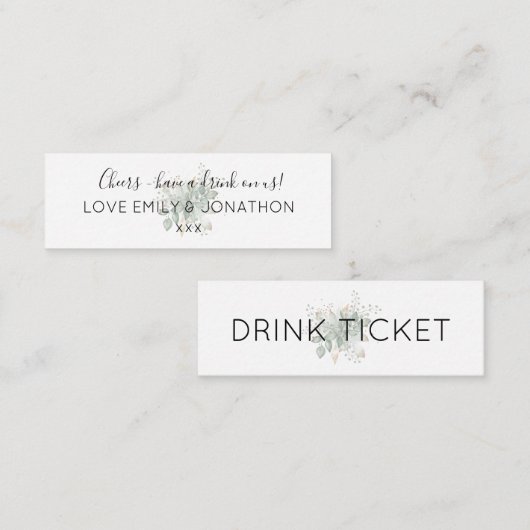 Ticket für die Hochzeitsempfehlung für Foliage (Vorne/Hinten)