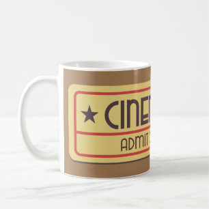Ticket für ein Vintages Kino Kaffeetasse