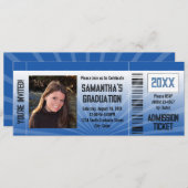 Ticket für eine Blaue Absolventin Einladung (Vorne/Hinten)